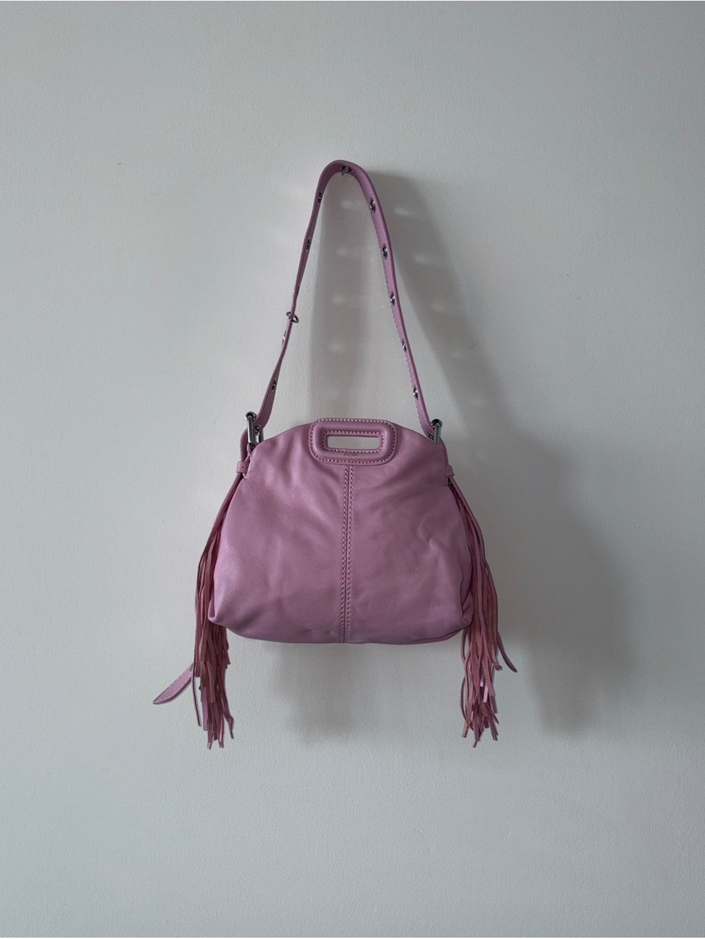 Maje Miss M Mini Pink Leather Bag - Picture 3 of 9